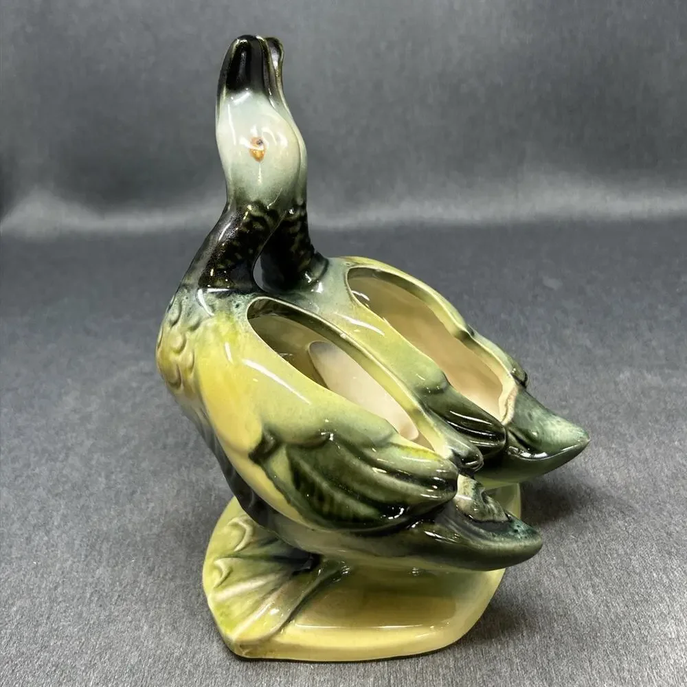 Vintage Hull Pottery Double Duck Planter Mid Century Ceramic Planter Decor READ